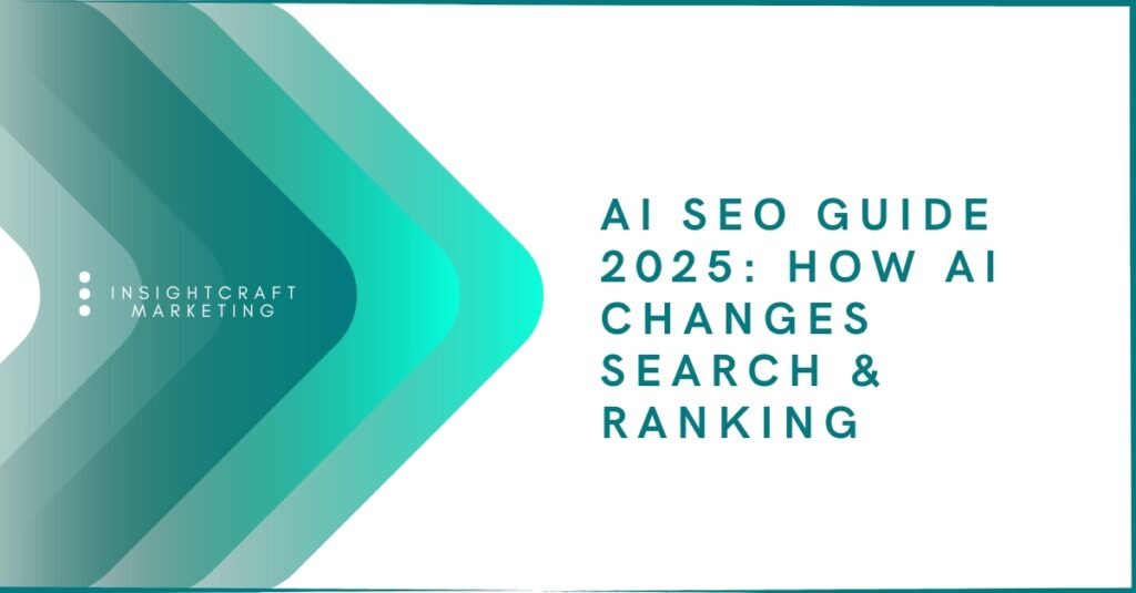 AI SEO Guide 2025 explaining how artificial intelligence affects search rankings and optimization.
